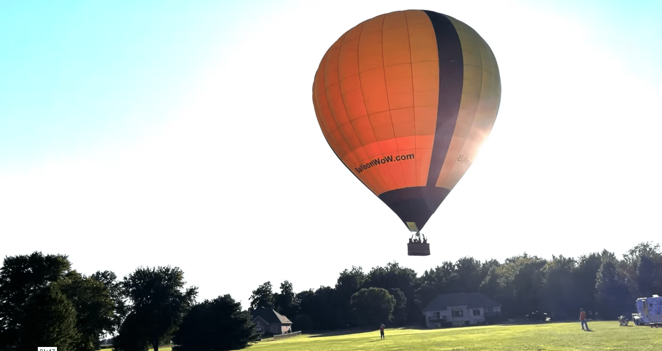 A hot air balloon in Central Indiana