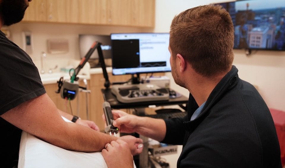 Electrodiagnostic testing at Forté Sports Medicine in Carmel, Indiana