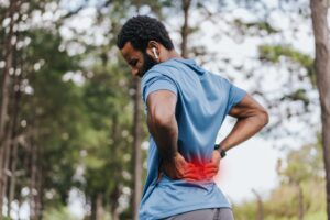African American man experiencing lower back pain